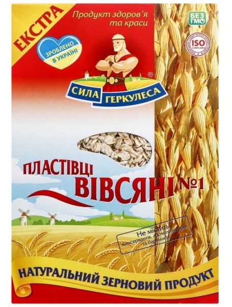 Хлопья овсянные №1, 800г, ТМ Сила Геркулеса, Украина