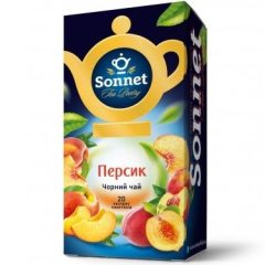 Чай пакетированный черный Персик, 20шт, ТМ Sonnet, Украина