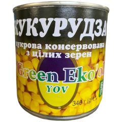 Кукурудза консервована з цілих зерен, 340г (ж/б), ТМ Green Eko&apos;ol (12шт*уп)