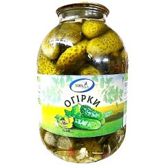 Огірки консервовані, 3кг (скло), ТМ MIRASA, Україна (4шт*уп)