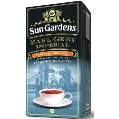Чай пакетированный чорный в конвертиках Ерл Грей Империал, 25шт, ТМ Sun Gardens, Украина
