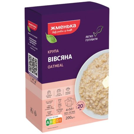 Крупа овсяная плющеная (в пакетиках для варки), 200г (4*50г), ТМ Жменька, Украина