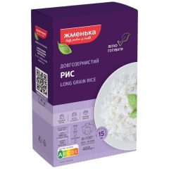 Рис (в пакетиках для варіння) довгозернистий, 400г (4*100г), ТМ Жменька, Україна