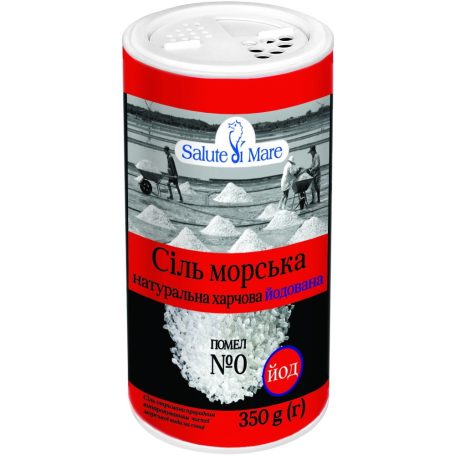 Сіль морська йодована дрібна (у сільничці), 350г, ТМ Salute di Mare, Україна