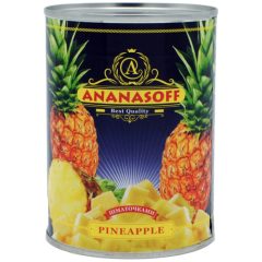 Ананас шматочки в сиропі, 580мл, ТМ Ananasoff, Таїланд