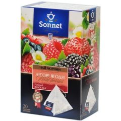Чай пірамідки чорний «Лісові ягоди» (20шт), 40г, ТМ Sonnet, Україна