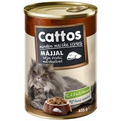 Корм для котів вологий з печінкою, 415г (ж/б),ТМ Cattos, Угорщина