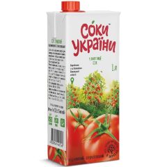 Сок томатный восстановленный, 1л, ТМ Соки Украины, Украина
